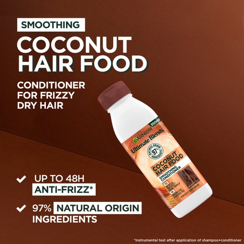 Garnier Ultimate Blends Smoothing Hair Food Coconut Conditioner Frizzy Hair