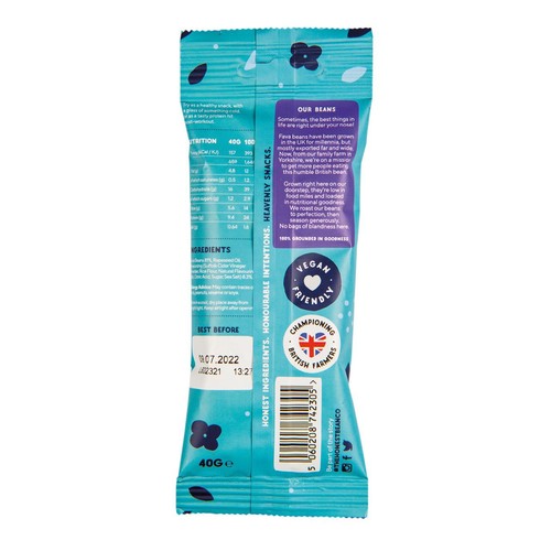Honest Bean Co Roasted Fava Bean Sea Salt & Cider Vinegar