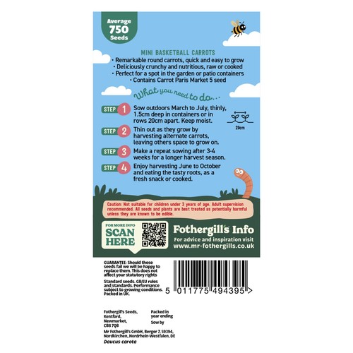 Mr Fothergills Seeds Mini Basketball Carrots