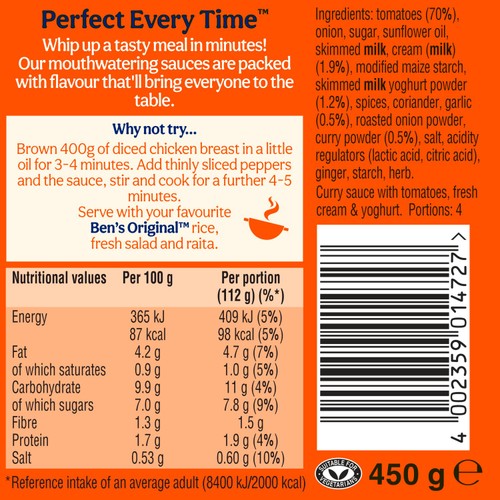 Ben's Original Tikka Masala Curry Sauce