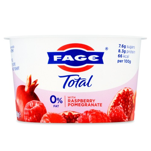 Fage Total 0% Greek Strained Yoghurt Raspberry & Pomegranate Compote
