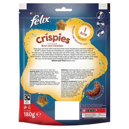 Felix Crispies Chicken and Beef Cat Treats
