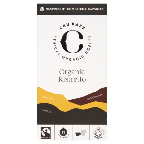 CRU Kafe Organic Fairtrade Ristretto Pods 10s
