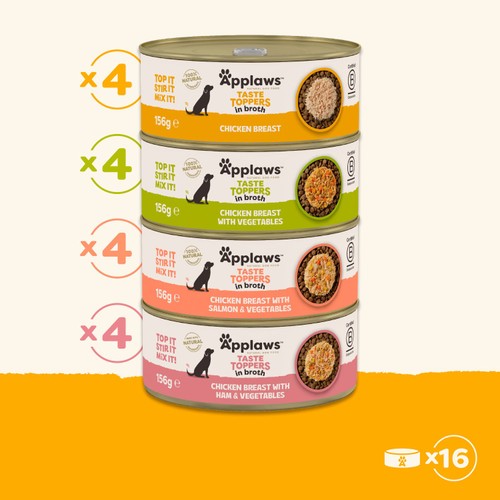 Applaws Taste Topper Dog Broth Tin Mixed Multipack