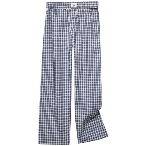 M&S Cheque Woven Bottoms, 8-9 Y, Blue