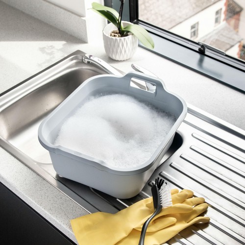 Addis 100% Recycled Washing Up Bowl, Light Grey 9.5L