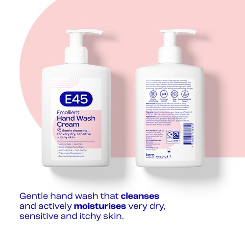 E45 Emollient Hand & Body Wash Cream for Dry Skin & Eczema