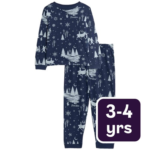 M&S Frozen Pyjamas, 3-4 Years, Navy