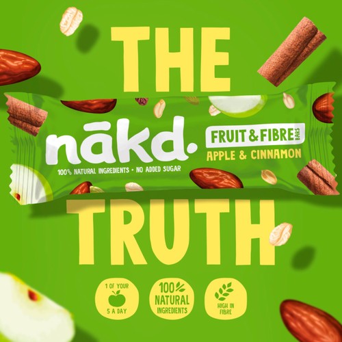 nakd. Fruit & Fibre Apple & Cinnamon Bars Multipack