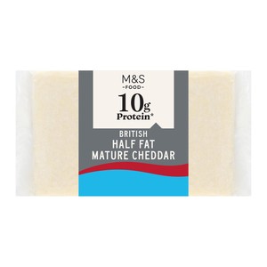 M&S High Protein 10 Half Fat Mature Cheddar Slices