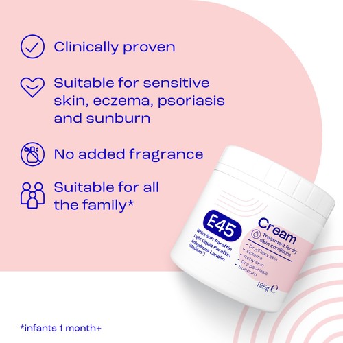 E45 Moisturiser Body Cream for Dry Skin & Eczema