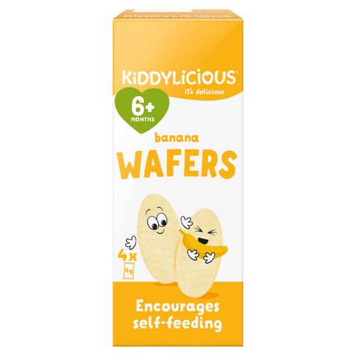 Kiddylicious Mini Banana Wafers Baby Snack 6+ Months