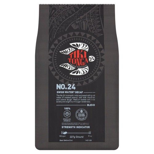 Tiki Tonga blend No.24 Decaf Ground Coffee, 227g Tiki Tonga blend No.24 Decaf Ground Coffee, 227g