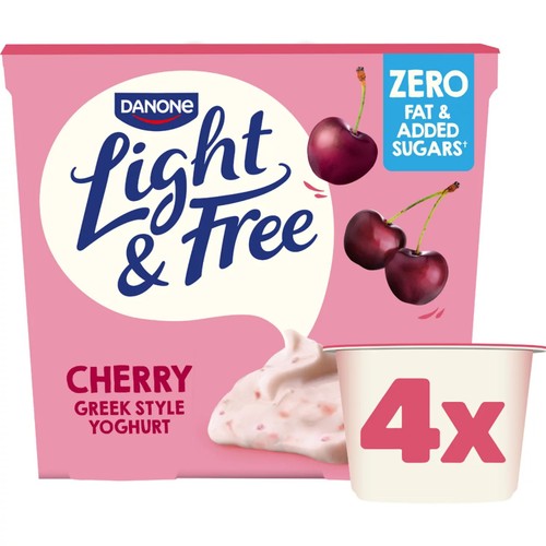 Light & Free Cherry Greek Style Fat Free Yoghurt Multipack