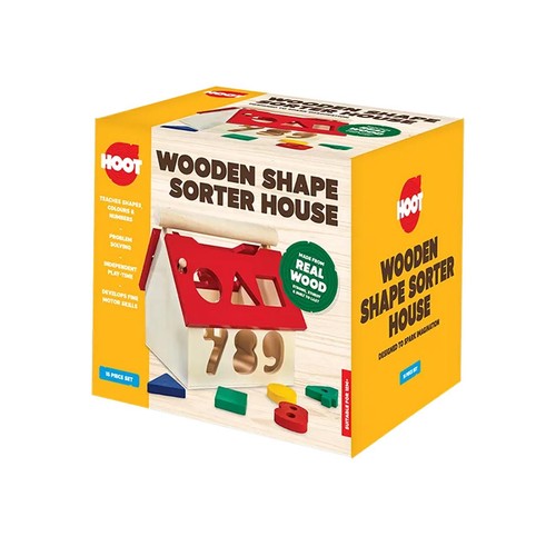 Hoot Wooden Shape Sorter House
