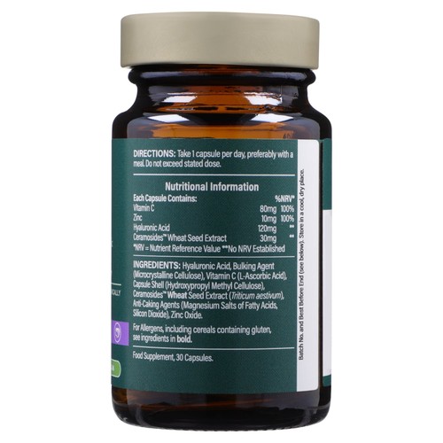 Holland & Barrett Skin Glow Ceramosides, Hyaluronic Acid, C & Zinc Tablets