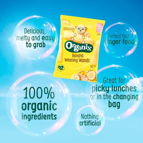Organix Banana Weaning Wands Baby Snack 6+ Months