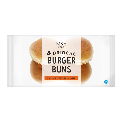 M&S 4 Brioche Burger Buns
