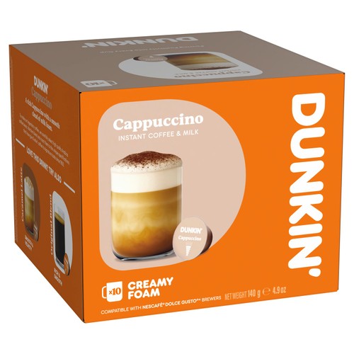 Dunkin Cappuccino Dolce Gusto Compatible Coffee Pods