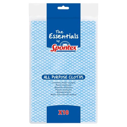 Spontex Essentials All Purpose Cleaning Cloths Kitchens and Bathrooms