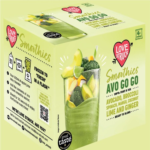 Love Struck Avocado, Mango Spinach and Coconut Smoothie Mix