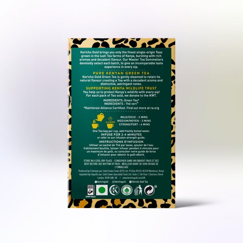 Kericho Gold Pure Kenyan Green Tea 40s