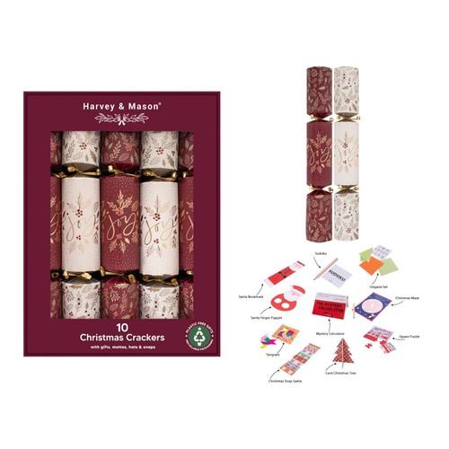Burgundy Joy Christmas Crackers