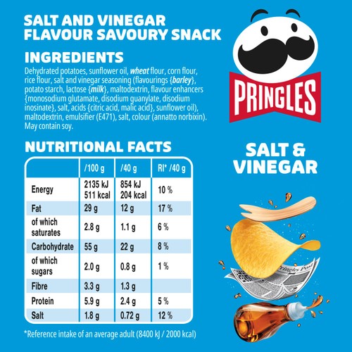 Pringles Salt & Vinegar Crisps Can
