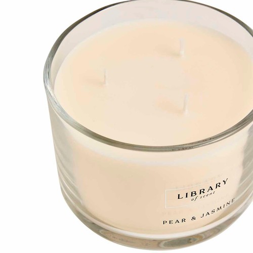 M&S Pear & Jasmine 3 Wick Candle, White