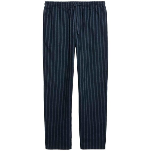 M&S Mens Brushed Cotton Pyjama Bottoms S Navy Mix