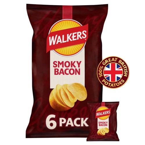 Walkers Smoky Bacon Multipack Crisps 6x25g