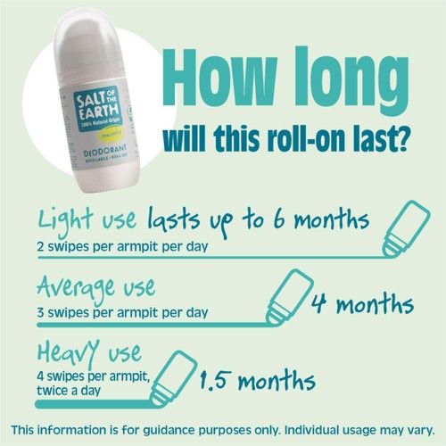 Salt of the Earth Unscented Natural Deodorant Refillable Roll-on