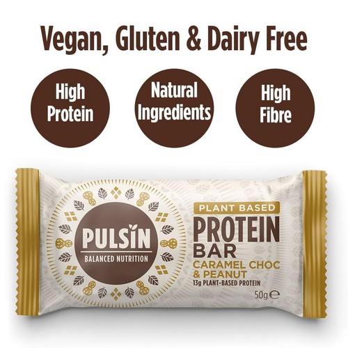 Pulsin Caramel Choc & Peanut Vegan Protein Bar 
