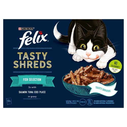 Felix Tasty Shreds Fish Selection in Gravy Wet Cat Food 
