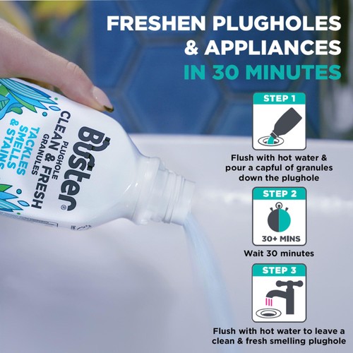 Buster Plughole Sanitiser Foaming Granules