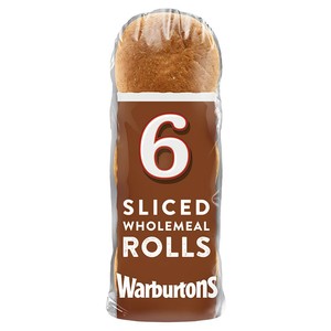 Warburtons Wholemeal Soft Sliced Rolls 6 Pack