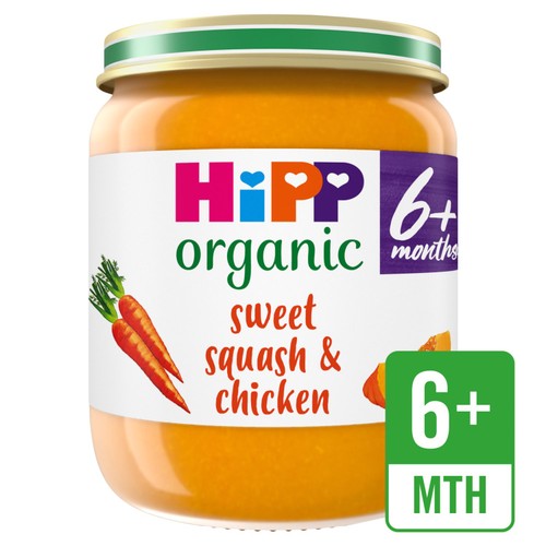 HiPP Organic Sweet Squash & Chicken Baby Food Jar 6+ Months 
