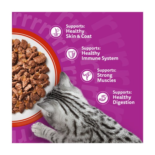 Whiskas 1+ Adult Wet Cat Food Pouches Meaty Meals in Jelly