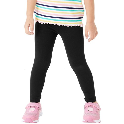 M&S Girls Cotton With Stretch Plain Leggings 3-4 Years, Black