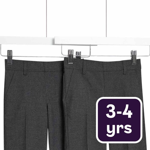 M&S Slim Leg School Shorts, 3-4 Years, Grey