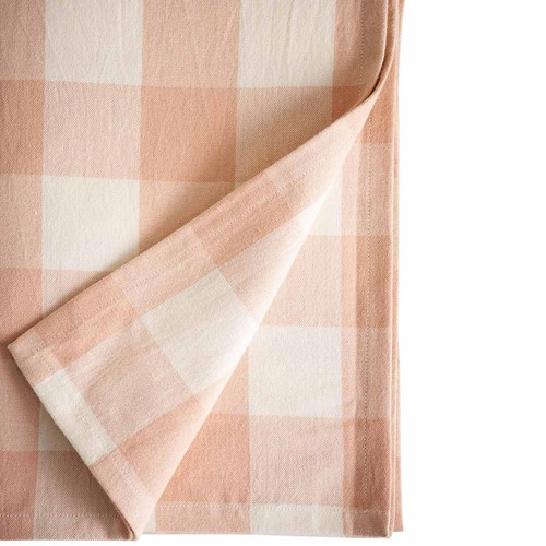 M&S Pure Cotton Gingham Tablecloth, One Size, Blush Pink