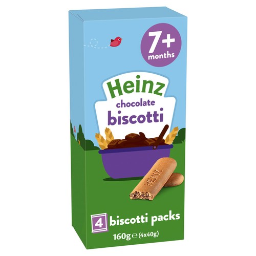 Heinz Chocolate Biscotti Baby Food Snacks 7+ Months Multipack 