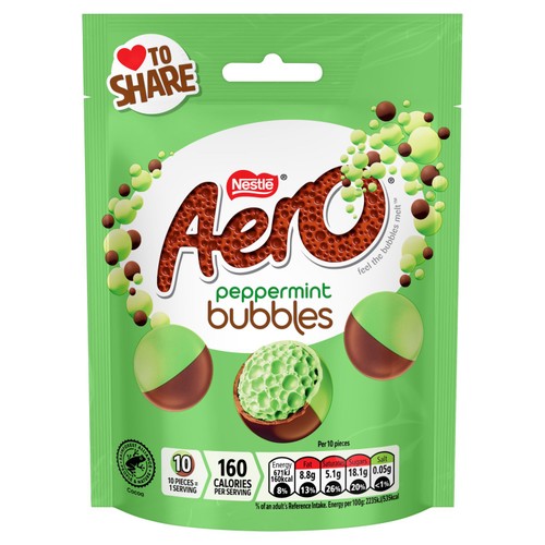 Aero Bubbles Peppermint Mint Chocolate Sharing Bag