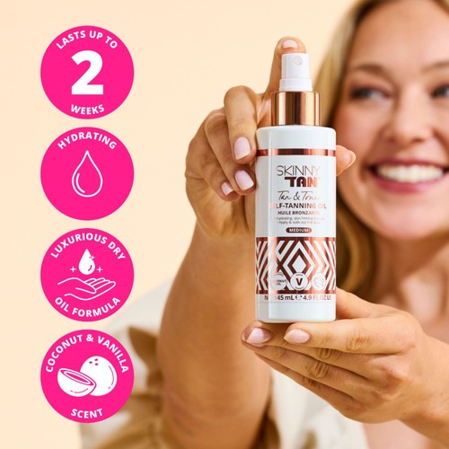 Skinny Tan Tan & Tone Self -Tanning Oil Medium 145ml
