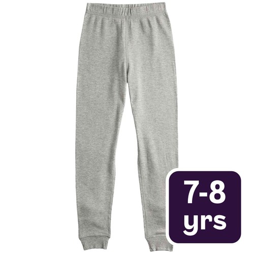 M&S Unisex Thermal Leggings 7-8 Years Grey Marl