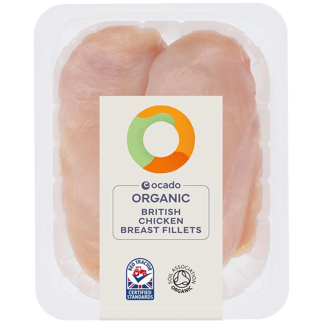 Ocado Organic Free Range Chicken Breast Fillets, Typically: 375g