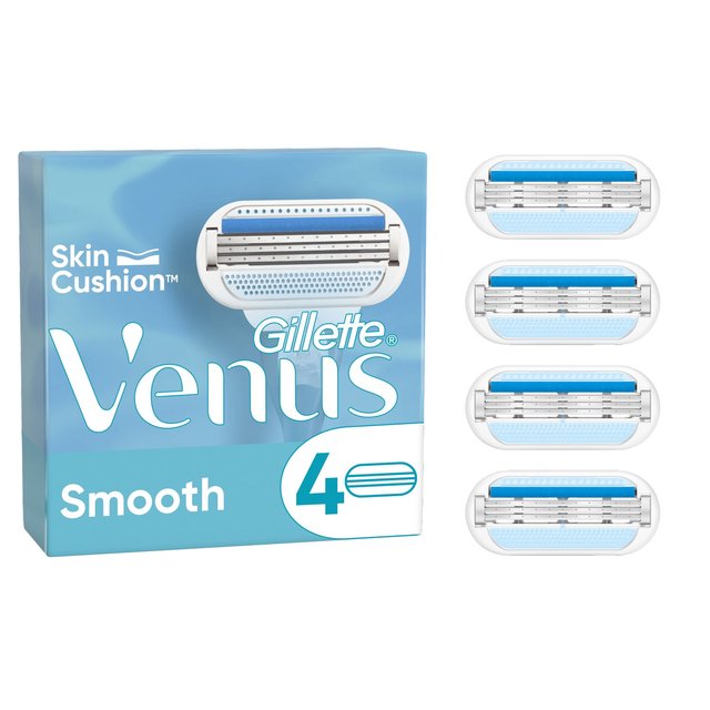 Gillette Venus Smooth Razor Blades, 4 Per Pack