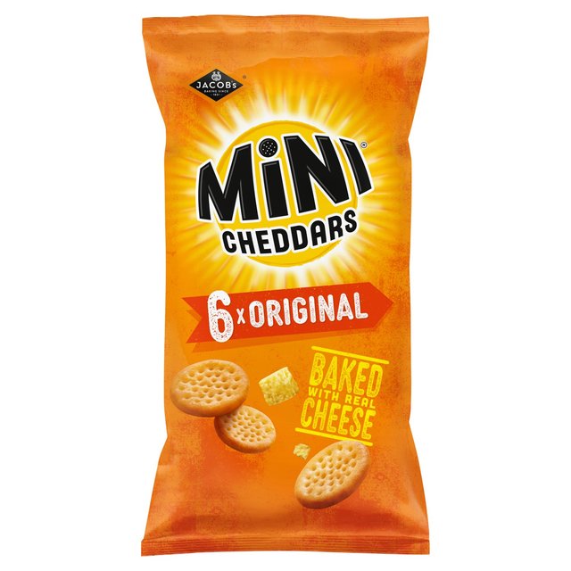 Jacob’s Mini Cheddars Original Baked Snacks Multipack, 6 Per Pack