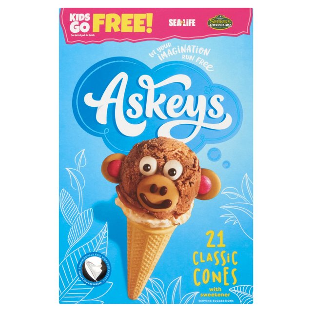 Askeys Cornets Classic Ice Cream Cones, 21 Per Pack