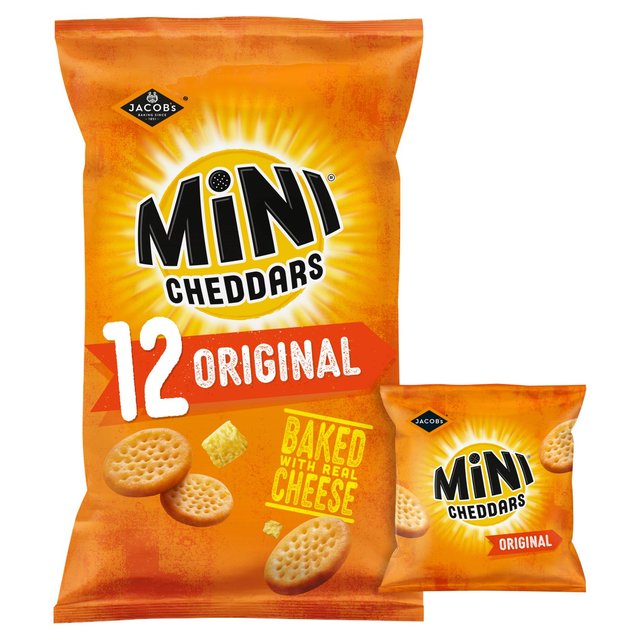 Jacob’s Mini Cheddars Original Cheese Snacks, 12 x 23g
